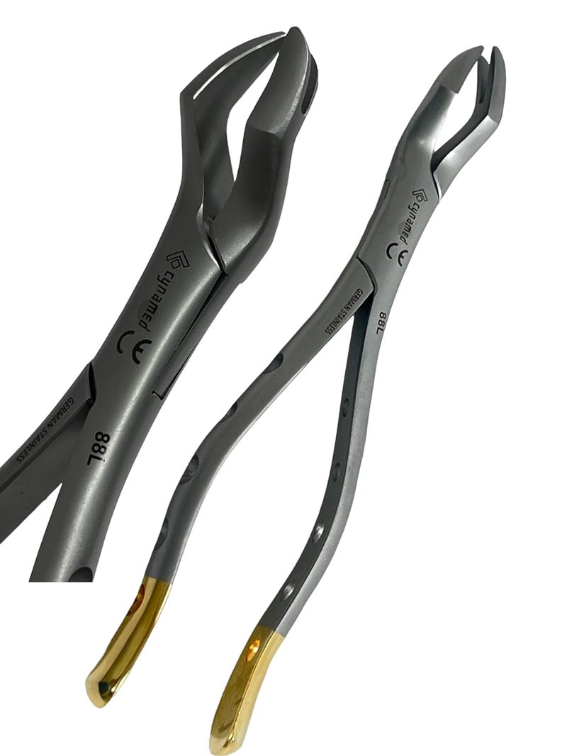 artlab Premium German Dental Extracting Extraction Forceps with Serrated Jaws Used to Extract Upper Lower Right Left 1st 2nd Molars Bone Dental Instruments (Extracting FORCEP #88L) - Image 1